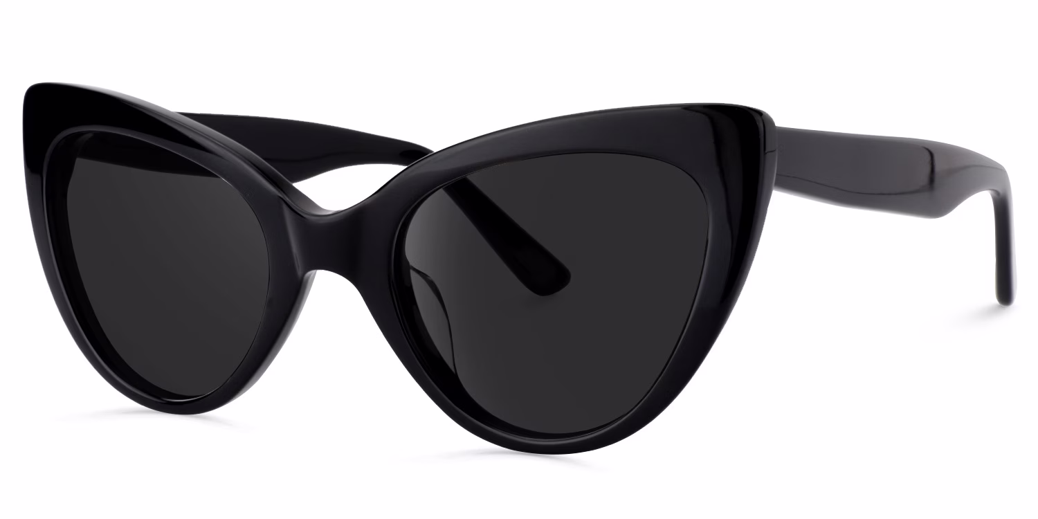 Chic Black Cat Eye Sunglasses with Glossy Finish