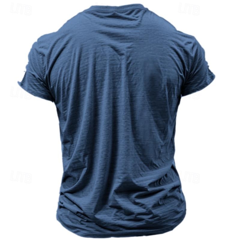 Classic Car-Inspired Men's Casual 3D Printed T-Shirt with Crew Neck for Sports, Outdoor Activities, and Holidays