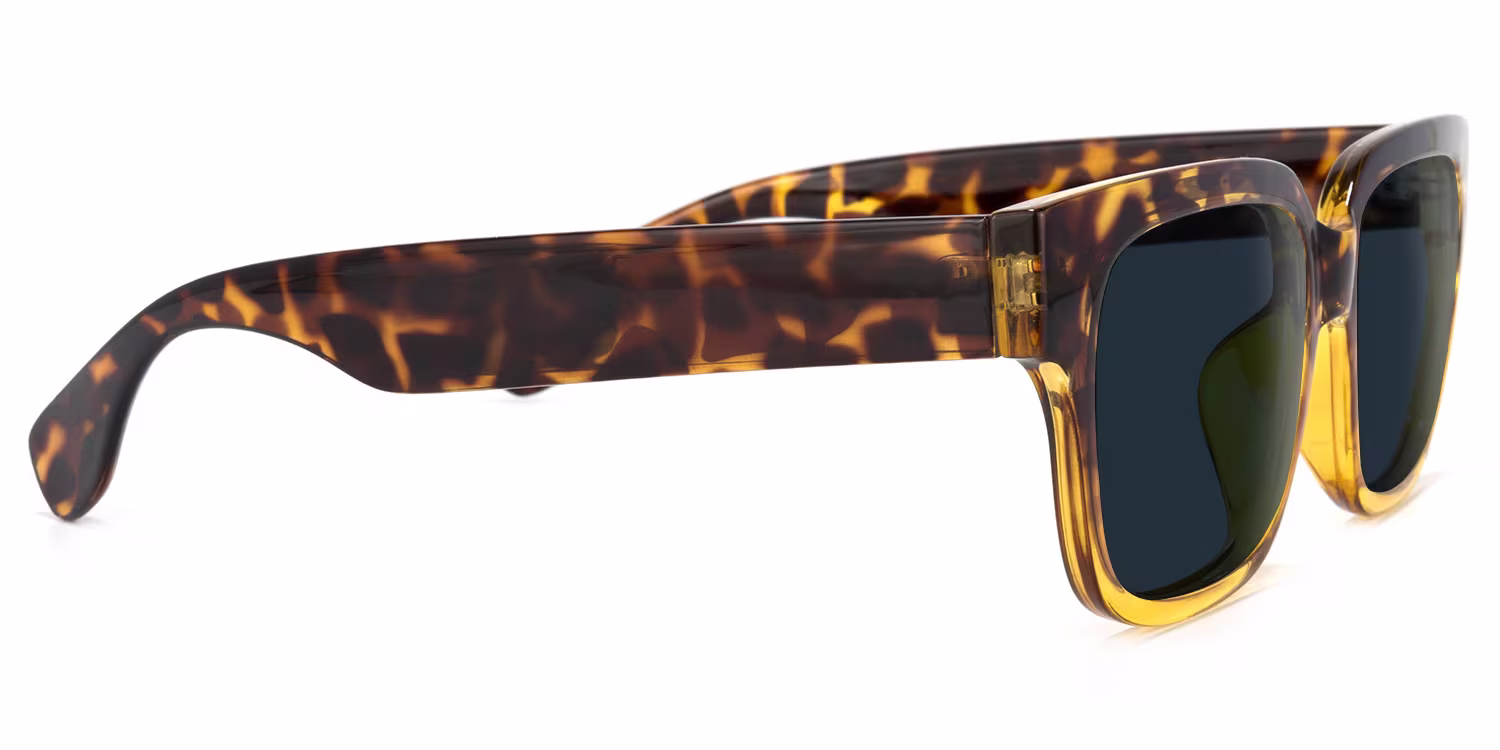 Elegant Tortoise Rectangle Sunglasses with Two-Tone Frame