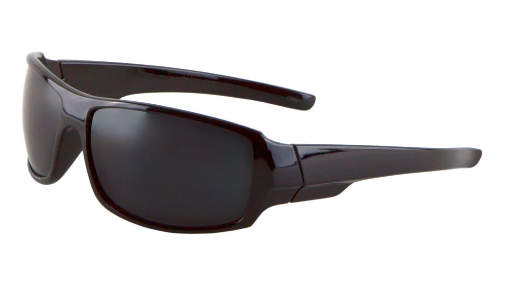 Sleek Plastic Sport Sunglasses with Smoke Lenses – Stylish and Functional Design